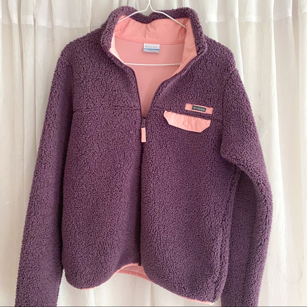 Columbia Fuzzy Purple Teddy Jacket